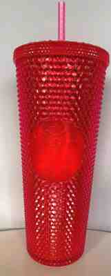 STARBUCKS 2019 Neon Pink Studded Cold Cup Tumbler WINTER HOLIDAY EDITION 24oz - Sold on eBay Dec, 10th 2019 for $24.99