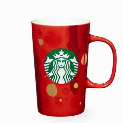  New Starbucks Christmas 2015 ABST Dot 12 oz. Red Mug Mermaid Logo - Sold on eBay Dec, 10th 2019 for $24.90