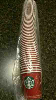 50 NEW Starbucks Holiday Logo Disposable Paper Cups Sealed Sample Size Christmas