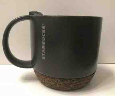Starbucks 2016 Cork Bottom 12 oz Ceramic Coffee Mug Charcoal Gray With Lid - Sold on eBay Dec, 10th 2019 for $26.00