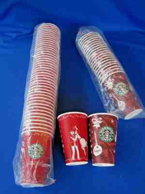 65 NEW Starbucks Holiday Christmas Disposable Paper Cups Vintage 05'  09' 16oz. - Sold on eBay Dec, 10th 2019 for $24.95