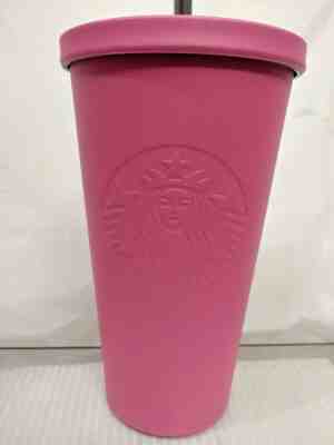 Starbucks 2014 Stainless Steel Cold Cup 16 oz  Matte Hot Pink with Straw NWT - Sold on eBay Dec, 10th 2019 for $30.00