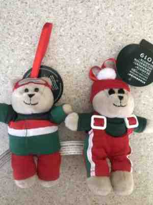 2019 Starbucks 2 Bearista Teddy Bear Boy & Girl Ski Christmas Holiday Ornaments - Sold on eBay Dec, 9th 2019 for $20.00