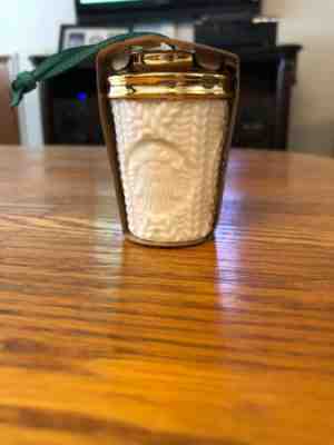 Starbucks White Knit Sweater Ornament 2016 Ceramic - Sold on eBay Dec, 9th 2019 for $18.99