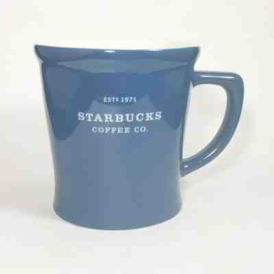 Starbucks Coffee 2008 Blue Estd 1971 White Text Large Glazed Tea Mug Cup 18 OZ  - Sold on eBay Dec, 9th 2019 for $28.95