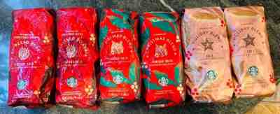 Starbucks whole bean coffee Christmast Blend VTG 2019 dark medium roast 6 bags  - Sold on eBay Dec, 13th 2019 for $50.00