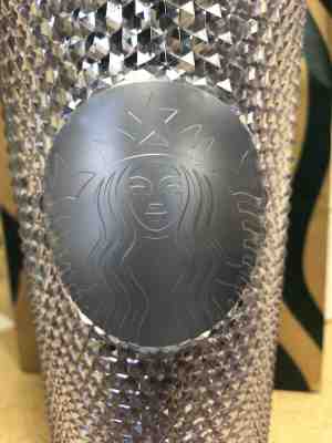 NEW Starbucks Venti Platinum Silver Stud Tumbler Cup 2019 Holiday Christmas  - Sold on eBay Dec, 13th 2019 for $22.25
