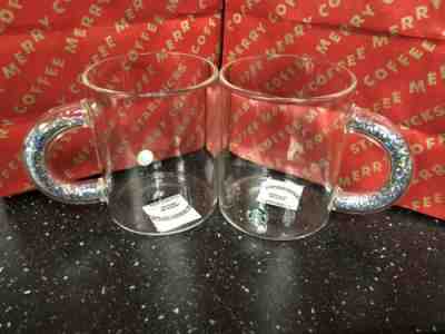 Starbucks Clear Glass Mugs With Silver Glitter in Handle Set of 2 NEW 2019 Hot  - Sold on eBay Dec, 13th 2019 for $60.99