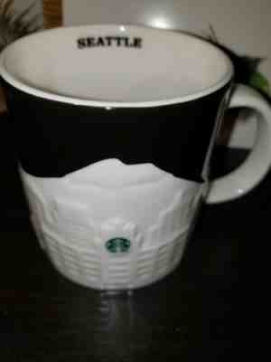 Starbucks Mug Cup 2012 16 oz Collector Series Seattle Skyline City Relief - Sold on eBay Dec, 13th 2019 for $15.99