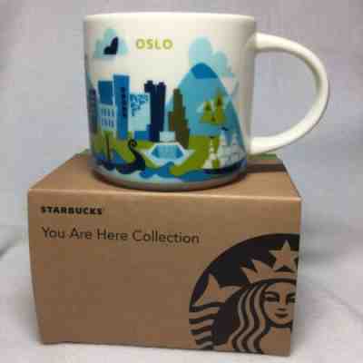 Starbucks Oslo YAH Mug Norway Viking Ship Skyline Norge Blue Norse You Are Here