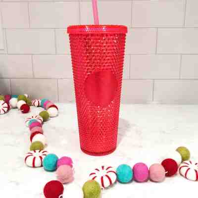 NEW Starbucks 2019 Holiday Venti Hot neon PINK Studded Cup Tumbler - Sold on eBay Dec, 13th 2019 for $18.00