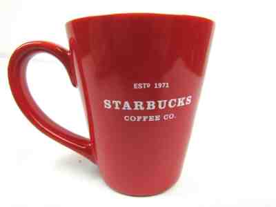 2009 STARBUCKS Coffee Co. 18oz Coffee Mug Red with White Trim Abbey EST 1971 - Sold on eBay Dec, 13th 2019 for $15.99