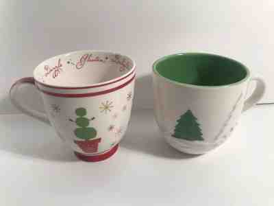 (2) STARBUCKS HOLIDAY 2006 CHRISTMAS TREE MUGS 16oz  - Sold on eBay Dec, 13th 2019 for $15.95
