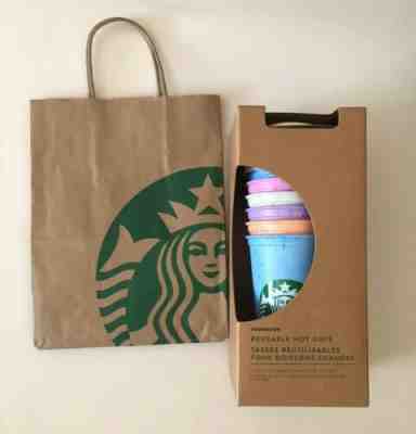Starbucks Reusable Hot Cup Marble Pack Of 6 W/Lids 16 oz Summer 2019 Rare HTF - Sold on eBay Dec, 13th 2019 for $24.99