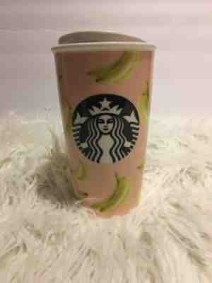 Starbucks 'Go Bananas' Ceramic Tumbler Coffee Travel Mug Cup with Lid 2015 - Sold on eBay Dec, 13th 2019 for $15.00