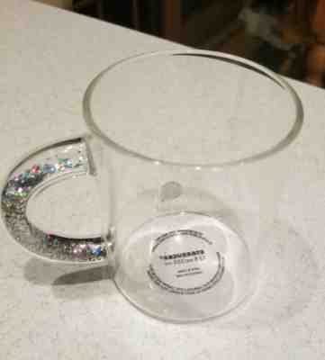 NEW Starbucks Glitter Handle Clear Glass 2019 Holiday Mug Cup Logo 12oz - Sold on eBay Dec, 13th 2019 for $29.99