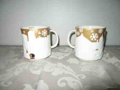 Lot of 2 Pair of Starbucks Coffee Mugs Seoul 2014 Christmas Relief Mug 16 oz - Sold on eBay Dec, 13th 2019 for $24.99