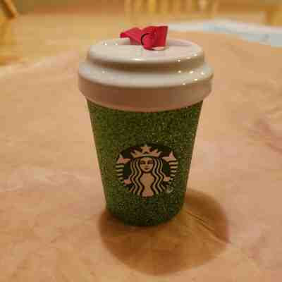 Starbucks 2019 - GLITTER GREEN - Holiday Christmas Ornament - Sold on eBay Dec, 13th 2019 for $15.00