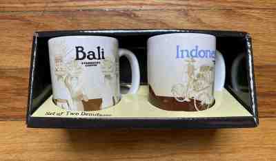NEW Starbucks INDONESIA & BALI demitasse set of two (2)  3oz mugs cups NIB - Sold on eBay Dec, 13th 2019 for $28.99