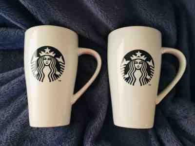 2 Tall Black White Mermaid Starbucks Coffee Mug Cup 18 Ounces Logo FREE SHIPPING - Sold on eBay Dec, 13th 2019 for $18.00