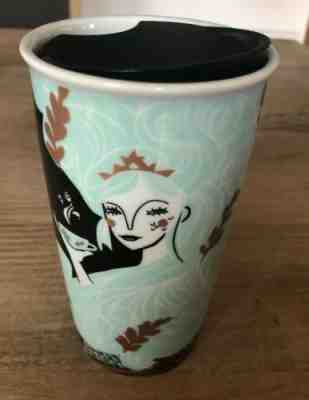 Starbucks 2018 Holiday Siren Mermaid Ceramic Travel Tumbler Mug Black Gold 12oz - Sold on eBay Dec, 13th 2019 for $17.95