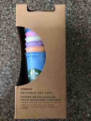 NEW Starbucks 6 Marble Color Reusable Hot Cups with Lids ~ Free Priority Ship! - Sold on eBay Dec, 13th 2019 for $24.82