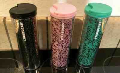 Starbucks Gold Foil Tumblers Set Of 3 Pink, Black, Green 2019 Holiday  - Sold on eBay Dec, 13th 2019 for $34.99