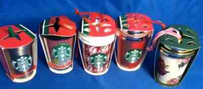 Lot of  5 : NWT Collectible Starbucks Coffee Mini Ornaments 2018 Tumbler Straw - Sold on eBay Dec, 13th 2019 for $39.99