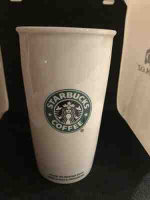 Starbucks Ceramic Coffee Tea Tumbler 12oz Cup 2009 White With Green Mermaid Logo - Sold on eBay Dec, 13th 2019 for $20.95