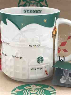 NEW Starbucks 2016 SYDNEY Australia Christmas Green relief 18 oz mug NEW! - Sold on eBay Dec, 13th 2019 for $69.99