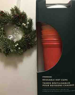 New Starbucks Holiday 2019 Reusable Hot Cups-Set of 6 Cups & 6 Lids-16 Oz -HTF???? - Sold on eBay Dec, 12th 2019 for $21.49