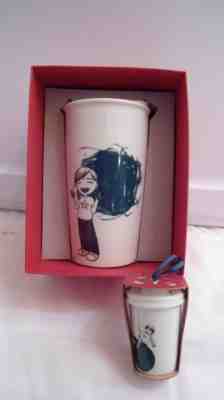 Starbucks Ceramic Travel Tumbler Mug & Ornament Finger Paint Boy Dot 2015 NIB - Sold on eBay Dec, 14th 2019 for $26.99