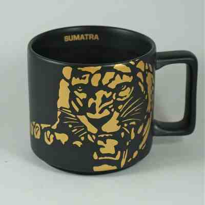Starbucks black sumatra coffee mug gold tiger 2016 14 fl oz - Sold on eBay Dec, 14th 2019 for $19.99