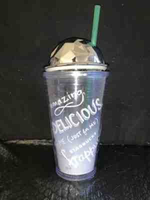 Starbucks Limited Edition 16oz Frappuccino Cold Cup Tumbler 2013 Chrome Top - Sold on eBay Dec, 14th 2019 for $19.99