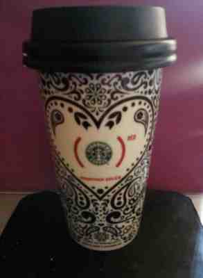 Starbucks Travel Mug Jonathan Adler Paisley Black White 2010 ...12 fl. oz.  - Sold on eBay Dec, 14th 2019 for $22.49