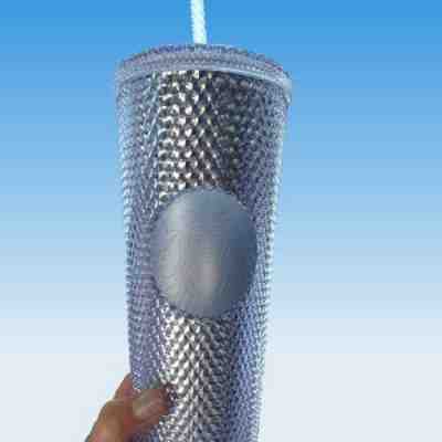 Starbucks Platinum Silver Studded Cold Cup Tumbler 2019 Holiday 24oz - Sold on eBay Dec, 14th 2019 for $22.50