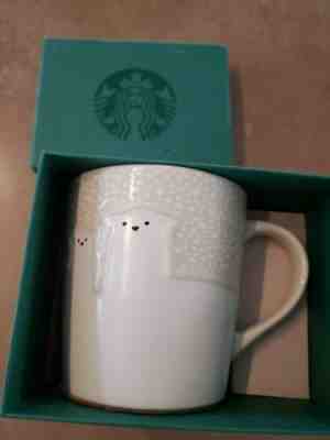 New boxed Starbucks Christmas Polar Bear in Snow Embossed Ceramic Cup Mug 2016 - Sold on eBay Dec, 14th 2019 for $19.99