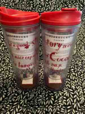 2 Starbucks Rare New Hot Cold Tumbler Huxley Mouse Reading Book 10oz - Sold on eBay Dec, 14th 2019 for $39.99