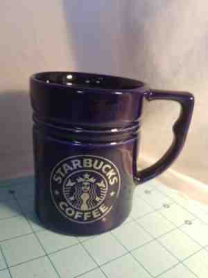 Starbucks Dark Blue Silver Round Logo Ceramic Coffee Mug With A Lid & Handle - Sold on eBay Dec, 14th 2019 for $20.00