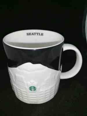Starbucks Mug Cup 2012 16 oz Collector Series Seattle Skyline City Relief - Sold on eBay Dec, 14th 2019 for $15.00