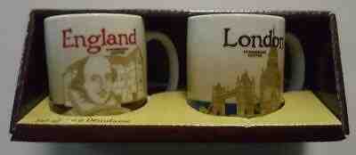 London England Shakespeare Starbucks Global Icon 3 oz Demitasse Mug Expresso Set - Sold on eBay Dec, 14th 2019 for $35.95