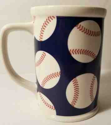Starbucks Baseball Ceramic Coffee Mug Cup 16 oz. Red White Blue 2007 5" Tall - Sold on eBay Dec, 14th 2019 for $19.95