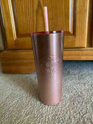 Starbucks Holiday Tumbler 24oz Cold Cup Venti ROSE GOLD Glitter RARE  Limited - Sold on eBay Dec, 14th 2019 for $24.50