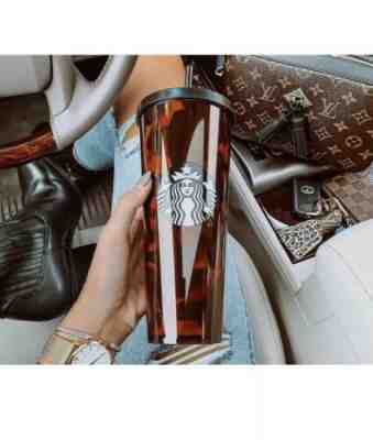 NWT Starbucks Tortoise Shell Print Tumbler 24 Oz Venti Cup Matte Mocha Swirl Lid - Sold on eBay Dec, 14th 2019 for $45.00