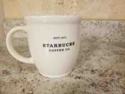 Starbucks 2007 Est 1971 Abbey Logo Coffee Cup Large Mug White 18 oz - Sold on eBay Dec, 14th 2019 for $26.33