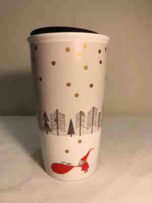 2018 Starbucks White Gold Red Elf Gnome Santa Holiday Ceramic Coffee Mug Tumbler - Sold on eBay Dec, 14th 2019 for $25.00
