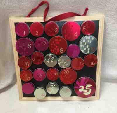 Starbucks advent calendar magnetic hanging board w/numbered empty tins - Sold on eBay Dec, 14th 2019 for $29.99