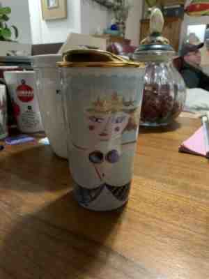 RARE Starbucks 2014 Illustrated Siren Mermaid Ceramic Tumbler Travel Mug 12 oz.  - Sold on eBay Dec, 14th 2019 for $39.95