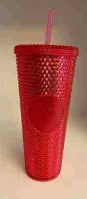 New 2019 Starbucks 24oz Berry Red Studded Cold Tumbler - Sold on eBay Dec, 14th 2019 for $24.00