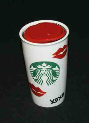 Starbucks Kiss Lips XOXO Ceramic Travel Tumbler 12oz. 2015 - Sold on eBay Dec, 14th 2019 for $19.99